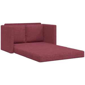 Weinrotes Bodensofa mit Schlaffunktion