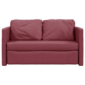 Weinrotes Bodensofa mit Schlaffunktion
