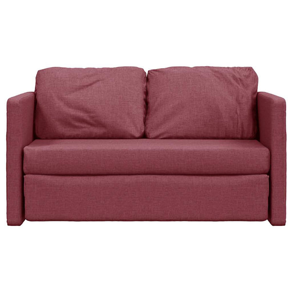 Weinrotes Bodensofa mit Schlaffunktion