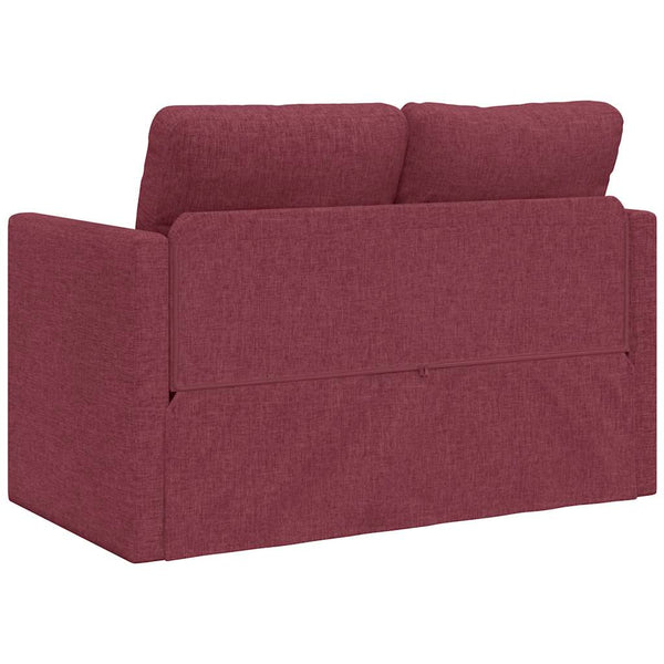 Weinrotes Bodensofa mit Schlaffunktion