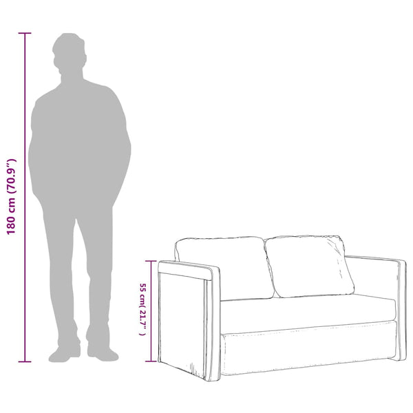 Bodensofa mit Schlaffunktion Taupe