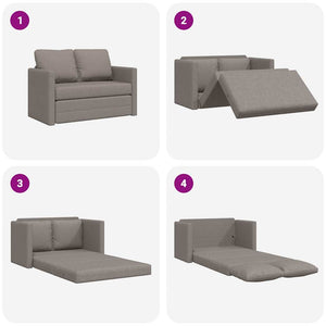Bodensofa mit Schlaffunktion Taupe