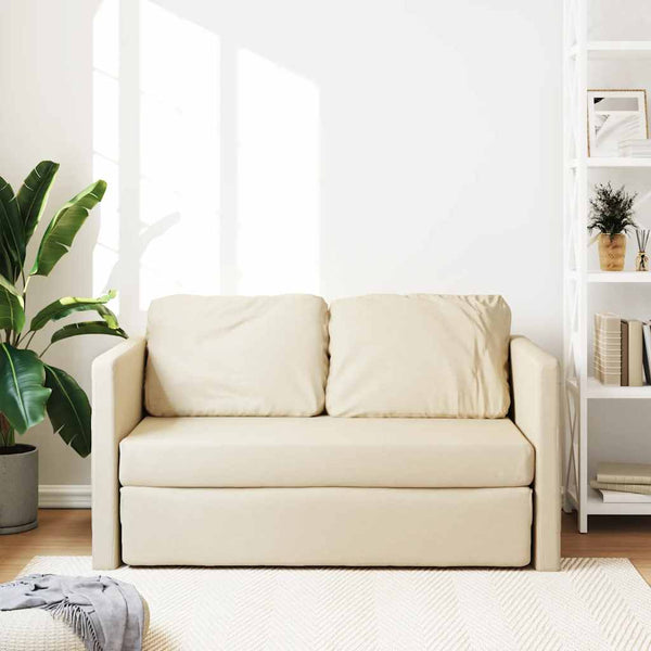 Bodensofa mit Schlaffunktion Creme