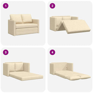 Bodensofa mit Schlaffunktion Creme