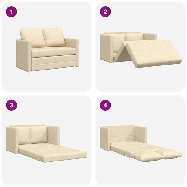 Bodensofa mit Schlaffunktion Creme