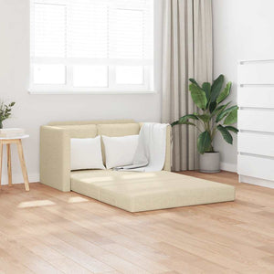 Bodensofa mit Schlaffunktion Creme