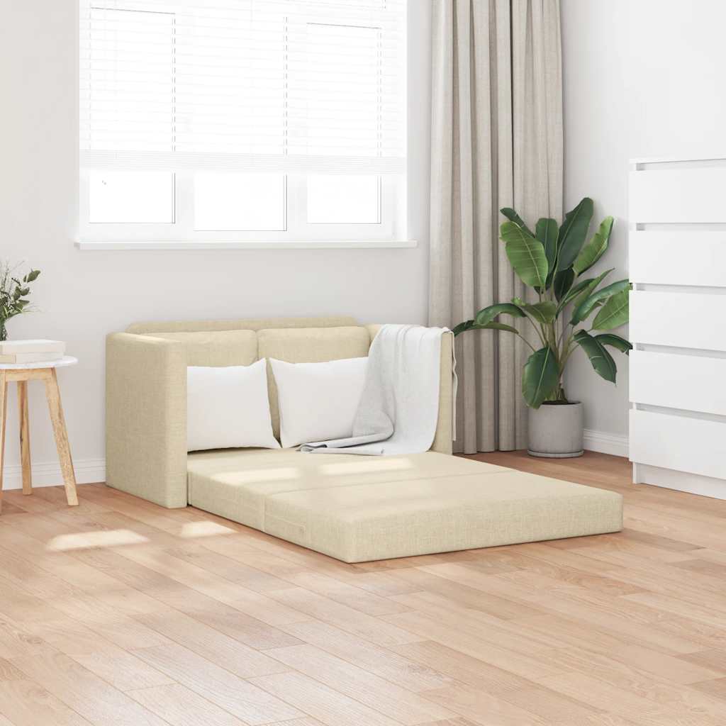 Bodensofa mit Schlaffunktion Creme