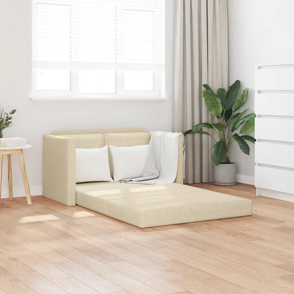 Bodensofa mit Schlaffunktion Creme