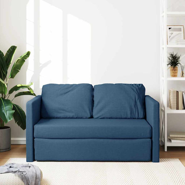 Blaues Bodensofa mit Schlaffunktion