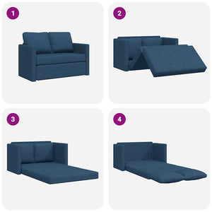 Blaues Bodensofa mit Schlaffunktion