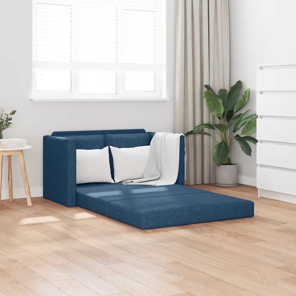 Blaues Bodensofa mit Schlaffunktion