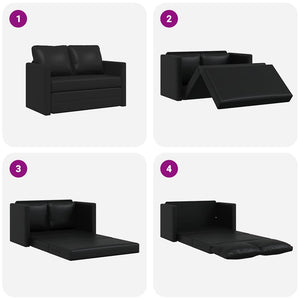 Schwarzes Bodensofa mit Schlaffunktion