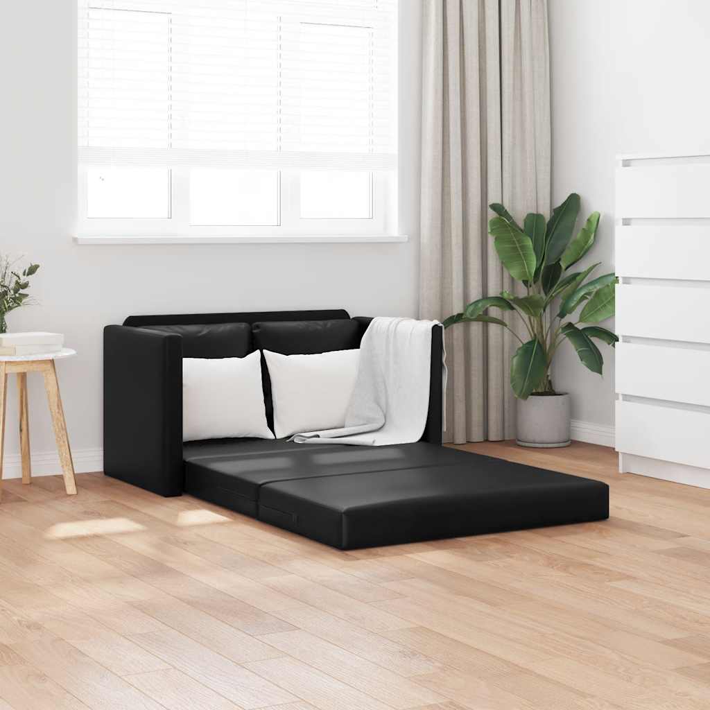 Schwarzes Bodensofa mit Schlaffunktion