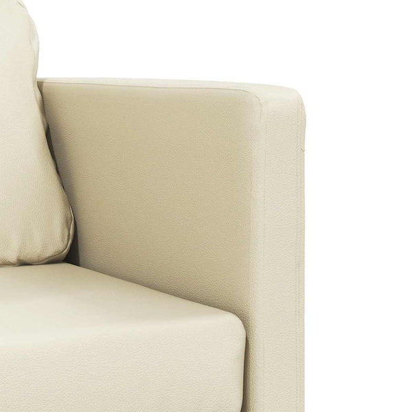 Bodensofa mit Schlaffunktion Creme Kunstleder