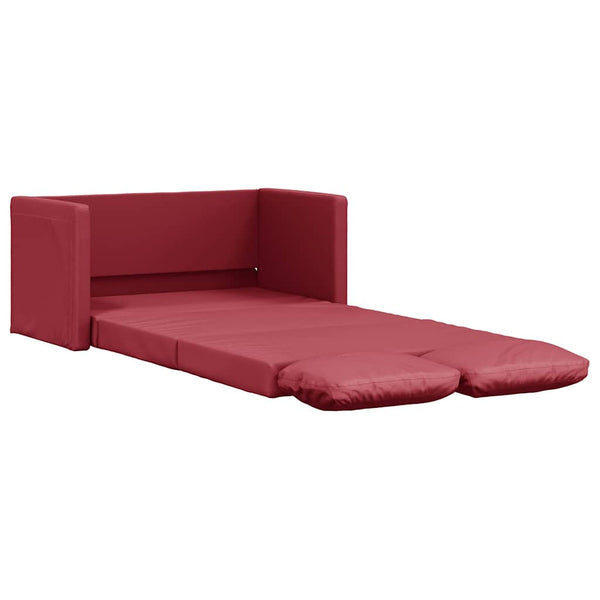 Weinrotes Bodensofa mit Schlaffunktion