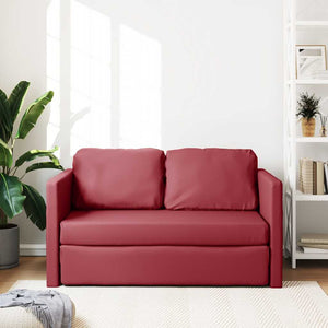 Weinrotes Bodensofa mit Schlaffunktion