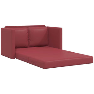 Weinrotes Bodensofa mit Schlaffunktion