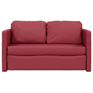 Weinrotes Bodensofa mit Schlaffunktion