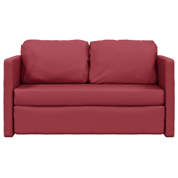 Weinrotes Bodensofa mit Schlaffunktion