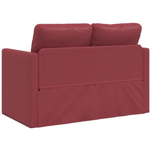 Weinrotes Bodensofa mit Schlaffunktion