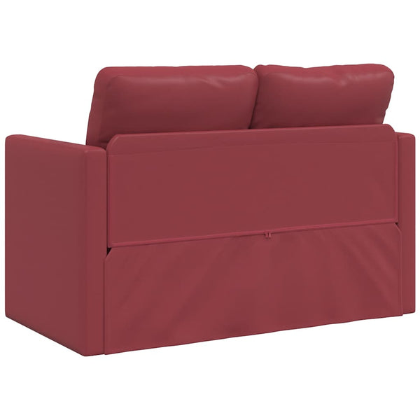 Weinrotes Bodensofa mit Schlaffunktion