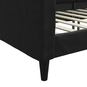 Schwarzes Tagesbett 80x200 cm Stoff