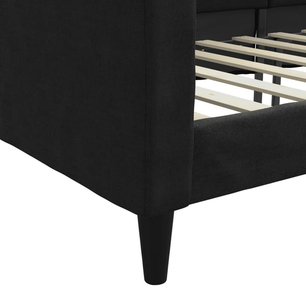 Schwarzes Tagesbett 80x200 cm Stoff