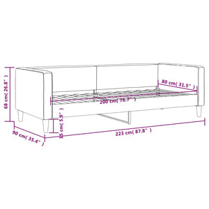 Schwarzes Tagesbett 80x200 cm Stoff