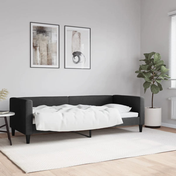 Schwarzes Tagesbett 80x200 cm Stoff