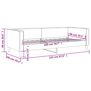 Tagesbett Hellgrau 90x200 cm