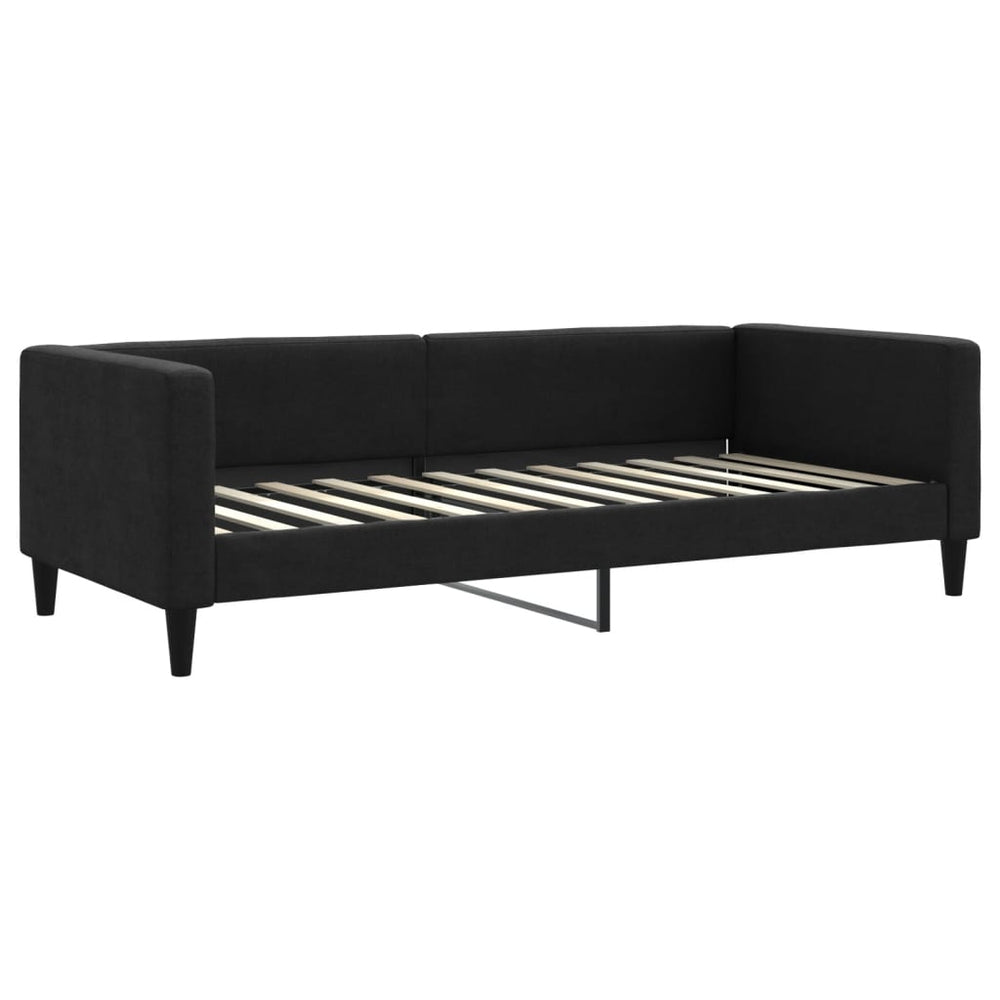 Schwarzes Tagesbett 90x200 cm Stoff