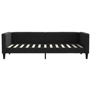 Schwarzes Tagesbett 90x200 cm Stoff