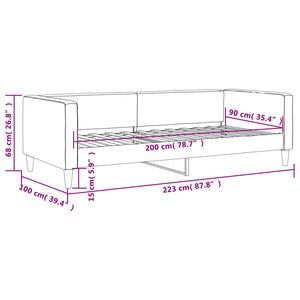 Schwarzes Tagesbett 90x200 cm Stoff