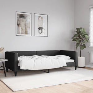 Schwarzes Tagesbett 90x200 cm Stoff