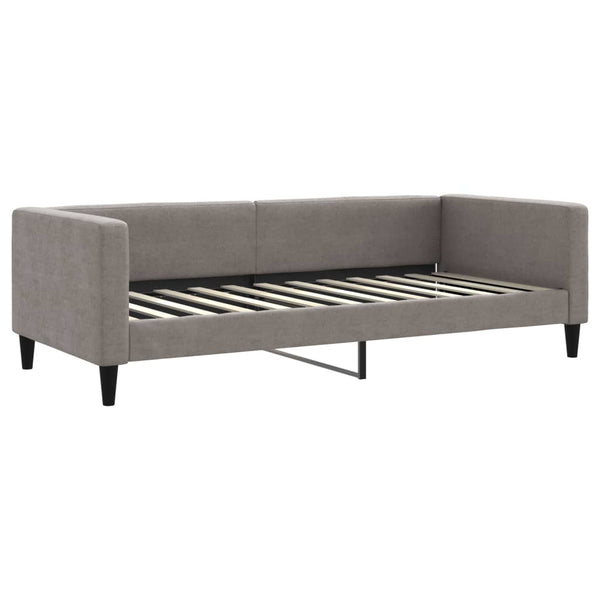 Tagesbett Taupe Stoff 90x200 cm