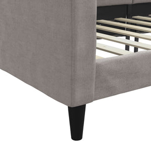 Tagesbett Taupe Stoff 90x200 cm