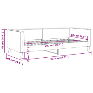 Tagesbett Taupe Stoff 90x200 cm
