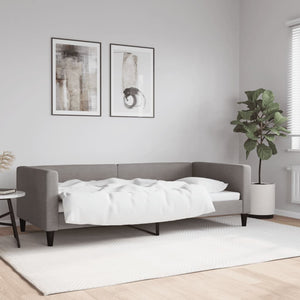 Tagesbett Taupe Stoff 90x200 cm