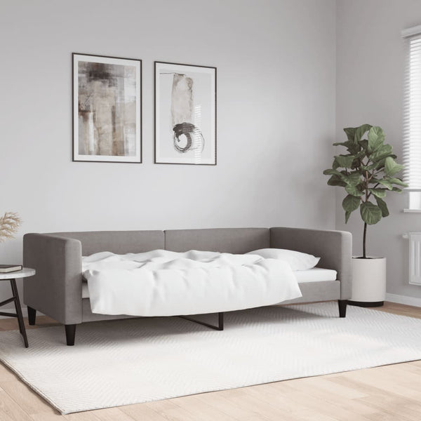 Tagesbett Taupe Stoff 90x200 cm
