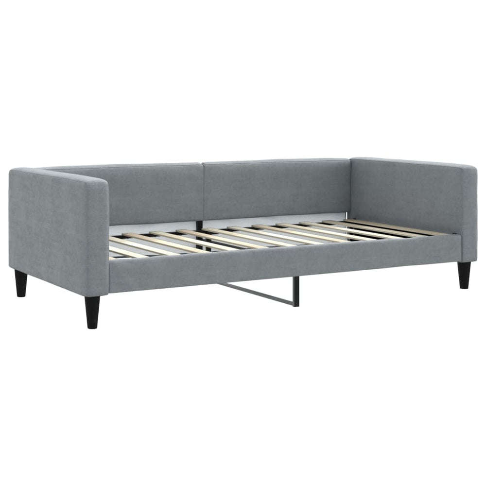 Tagesbett Hellgrau Stoff 100x200 cm