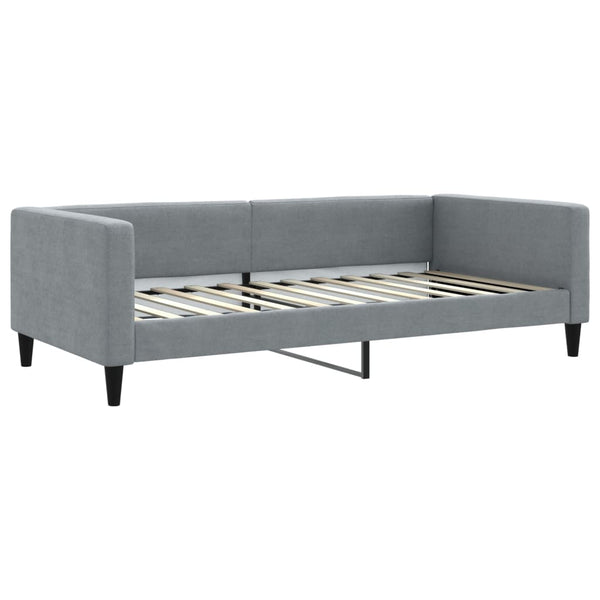 Tagesbett Hellgrau Stoff 100x200 cm