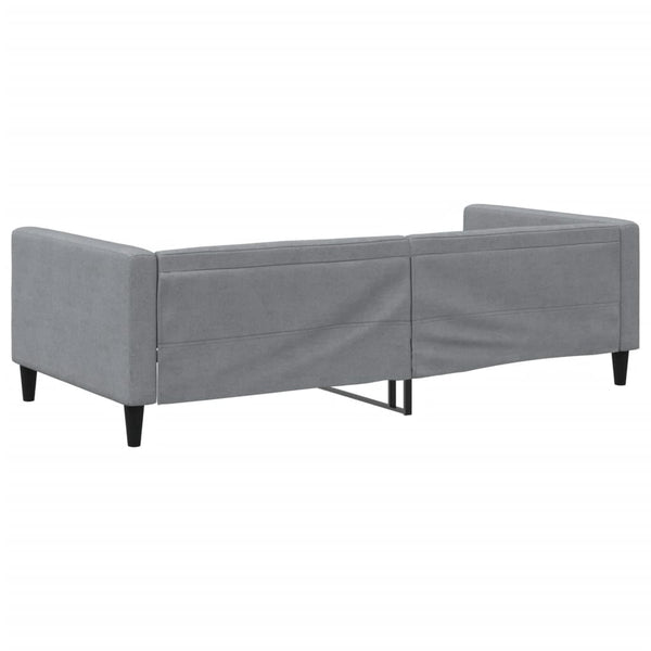 Tagesbett Hellgrau Stoff 100x200 cm
