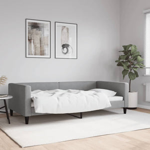 Tagesbett Hellgrau Stoff 100x200 cm