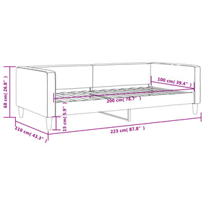 Tagesbett Taupe Stoff 100x200 cm