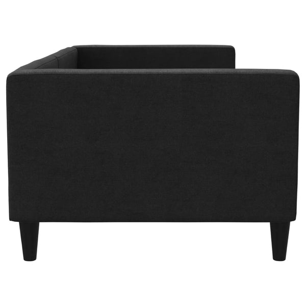 Schwarzes Tagesbett 90x190 cm Stoff