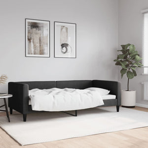 Schwarzes Tagesbett 90x190 cm Stoff