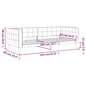 Blaues Tagesbett Samt 80x200 cm