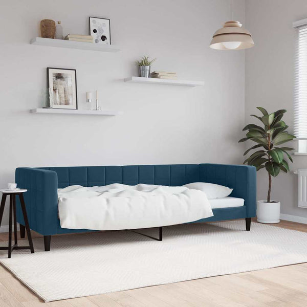 Blaues Tagesbett Samt 80x200 cm