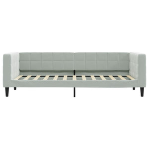 Tagesbett Hellgrau Samt 80x200 cm