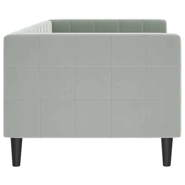 Tagesbett Hellgrau Samt 80x200 cm